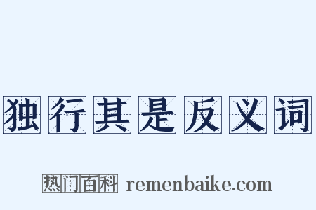 独行其是反义词是什么意思的图片